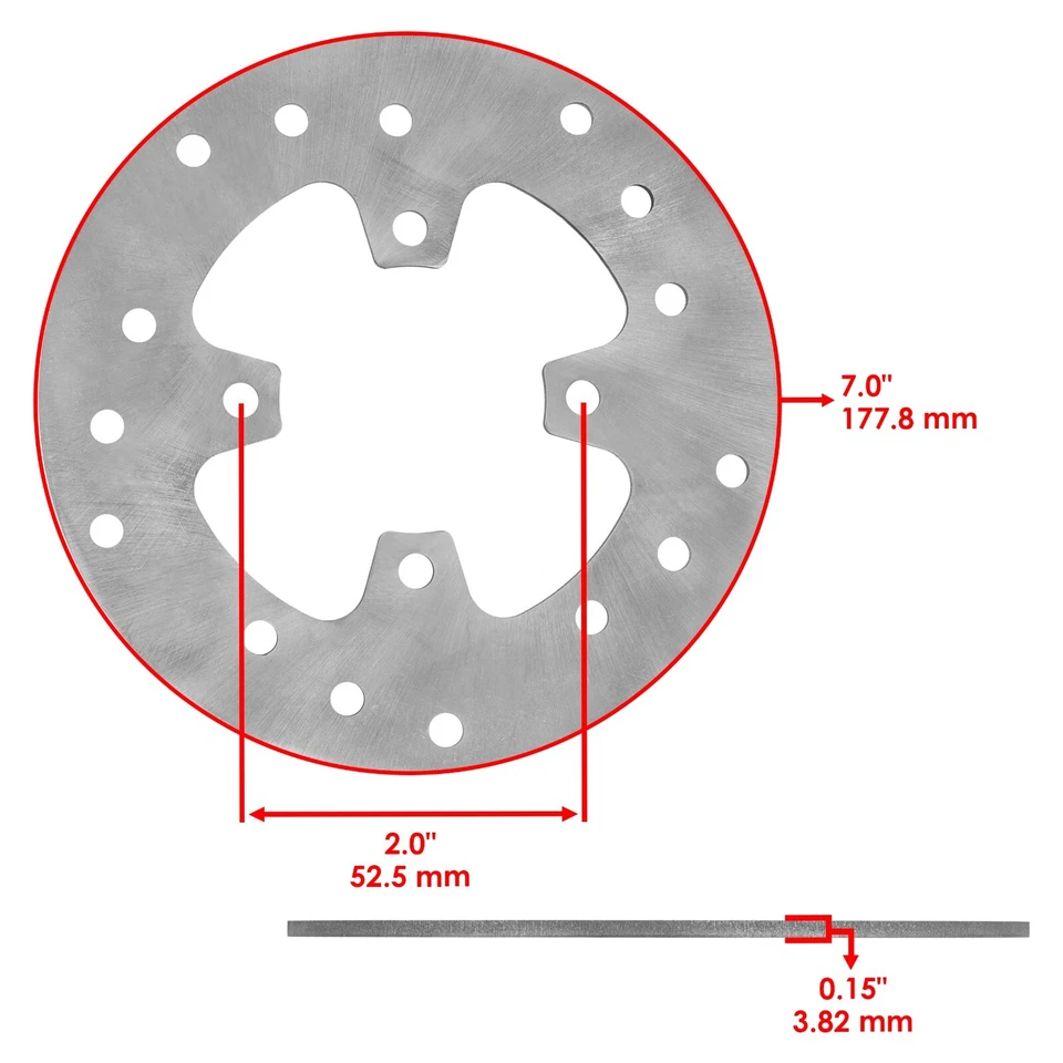 Rotor de disco de freno delantero izquierdo y derecho con pastillas para Polaris Outlaw 450 2008-2010 Foto 2 de 4