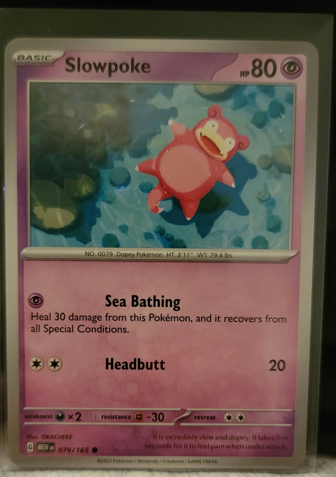 Pokemon TCG Card Slowpoke 079/165 Scarlet & Violet 151 Common NM