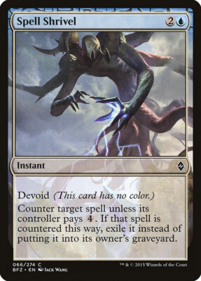 Magic MTG TCG Battle for Zendikar 2015 Spell Shrivel 66/274
