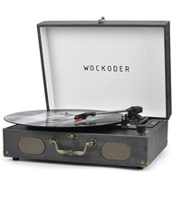 Record Player with Speakers Turntable Wireless Portable LP Deep Black