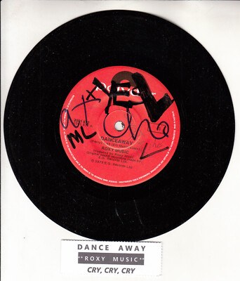 ROXY MUSIC & BRYAN FERRY  Dance away 7'' 45 rpm record + juke box title strip