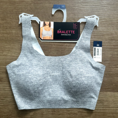 No Boundaries Bonded Scoop Bralette Padded Pullover Gray Juniors XS