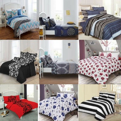 Complete Bedding Set Duvet Cover Fitted Sheet And Pillowcase Bed