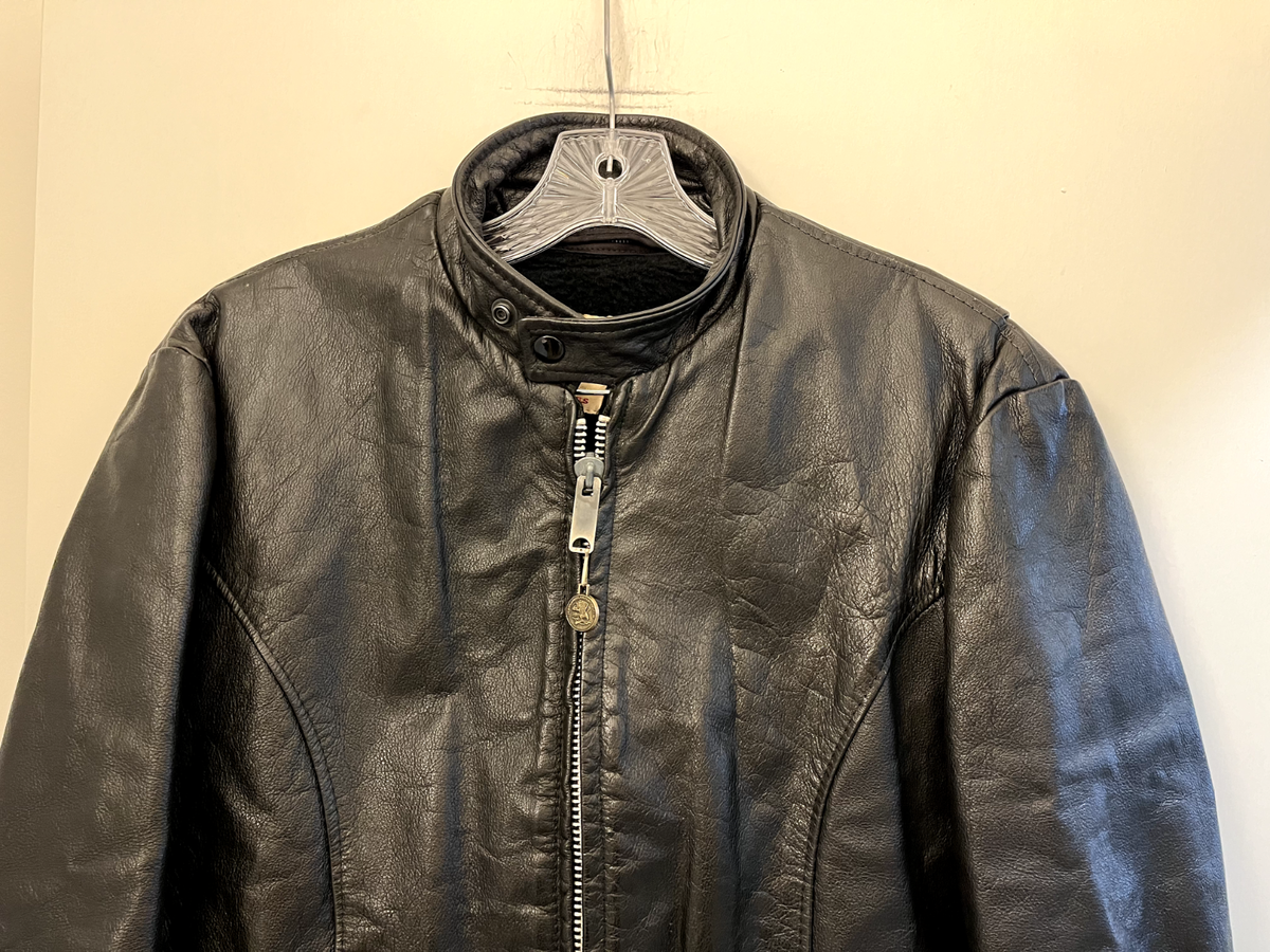 Vintage EXCELLED Black Leather Motorcycle Jacket Lined, Size Vintage EXCELLED Black Leather Motorcycle Jacket Lined, Size