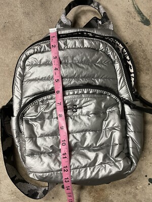 Jessica Simpson Portia Gunmetal Silve Patent Quilted Bag  display picture 1