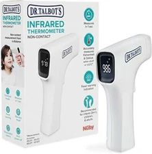 Dr. Talbot's Easy Handle Non-Contact Infrared Thermometer, White, LED Screen