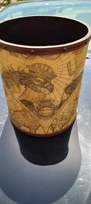 vintage map design plant pot
