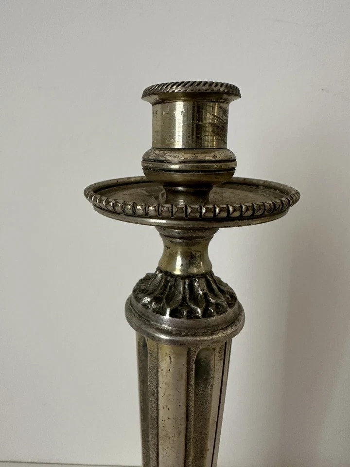 Chandelier Bronze Argenté Ancien 1kg180 - Photo 3/4