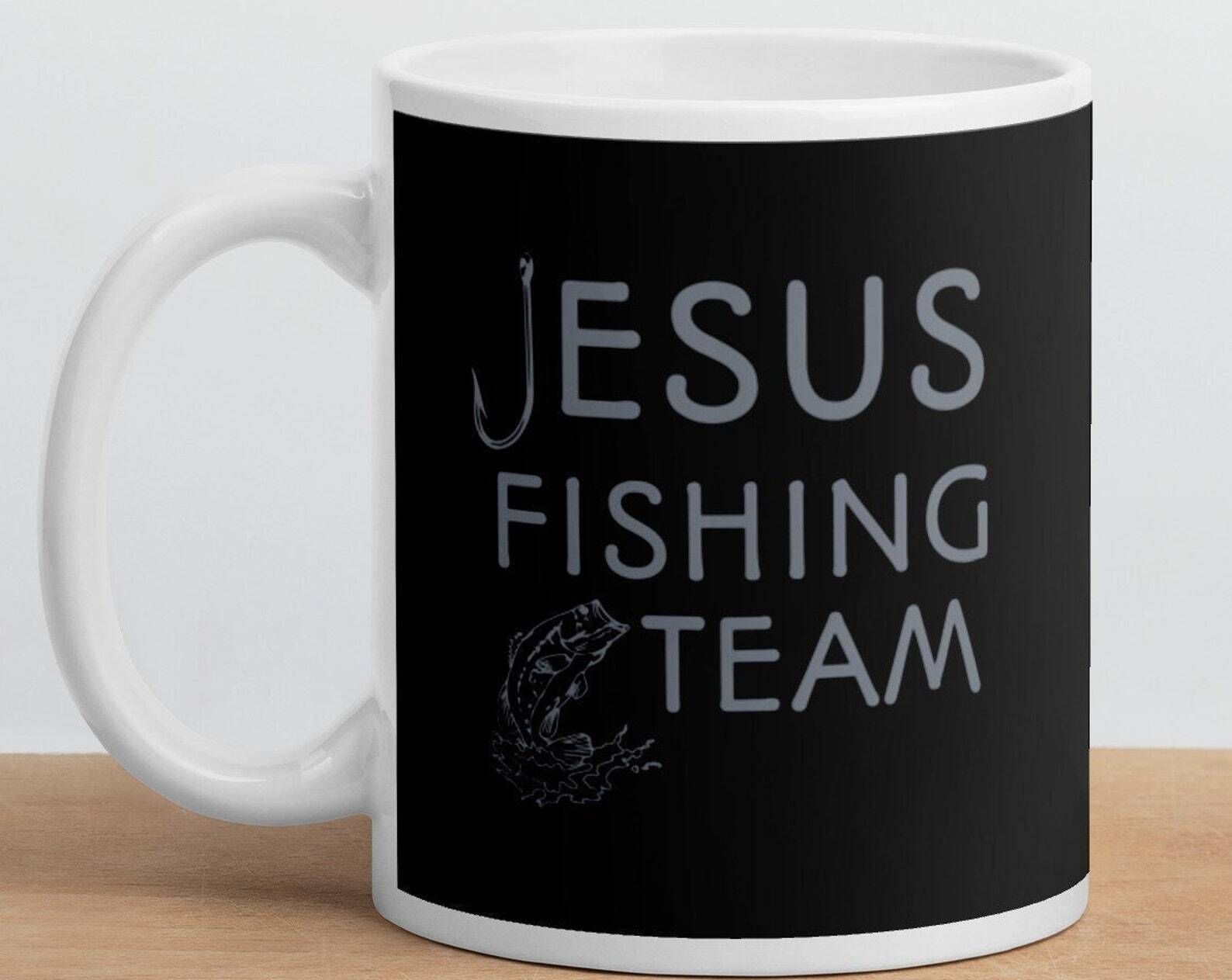 Christian Fishing Team White Glossy Coffee Mug