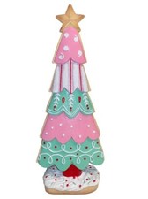 Pink Green Tiered Sprinkles Icing Sugar 15" Resin CHRISTMAS TREE New NWT