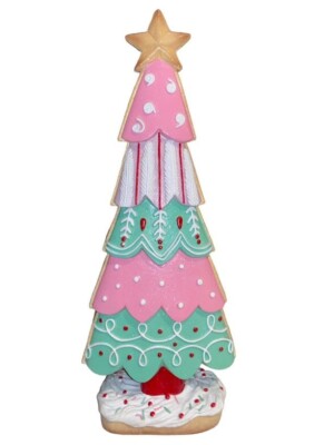 Pink Green Tiered Sprinkles Icing Sugar 15'' Resin CHRISTMAS TREE New NWT