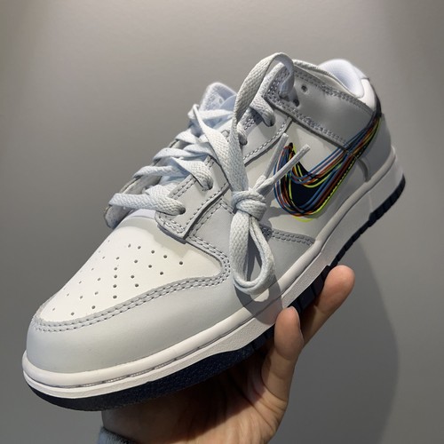 Nike Dunk Low 3D Swoosh White Grey UK6.5 US7.5 EU 40.5 DV6482-100 | eBay