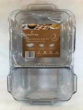 CROFTON 3 Piece Glass Baking Dish Set Anchor