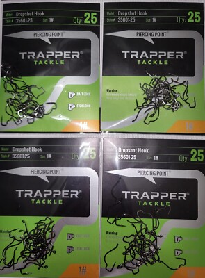 Trapper Tackle Dropshot /Live Bait / Wacky  Sz: 1 Qty 100 Hooks lot bulk