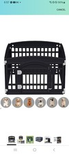 Pet Playpen with Mesh Fabric Top Cover Foldable Gate for Dogs Heavy Plastic New