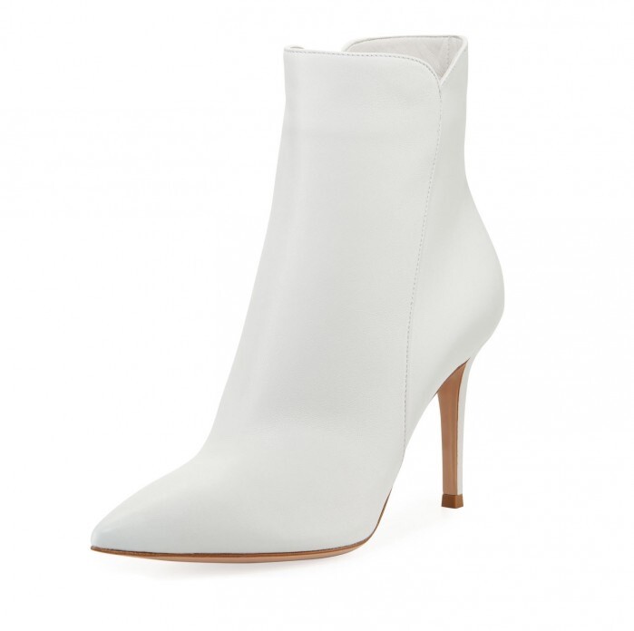 美品 GianvitoRossi レザーポインテッドトゥブーティ 訳あり 美品 GianvitoRossi レザーポインテッドトゥブーティ 訳あり
