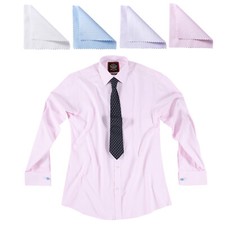 Mens Regular Fit Stripe Shirt,Formal Business Double Cuff,Janeo British Apparel