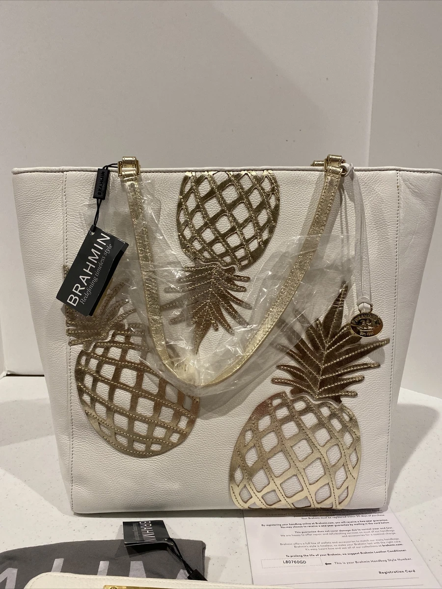 Brahmin XLarge Harrison Tote GOLD DEL PINA PINEAPPLE Bag SURI