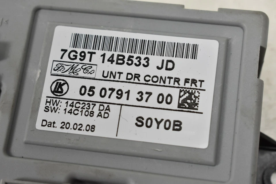 JAGUAR XF FRONT LEFT DOOR CONTROL MODULE ECU 7G9T-14B533-GF - Image 4 of 4