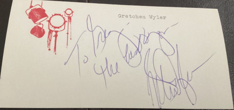 Actress GRETCHEN WYLER Personally Autographed Signed MOVIE THEATER Card FreeShip