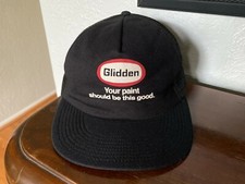 Vintage Glidden Black Hat USA Made SnapBack Trucker Cap Mesh back