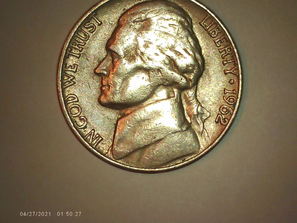 1962-D Jefferson nickel RPM DDR rare 5c - Image 4 of 4