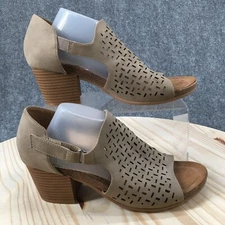 Euro Soft By Sofft Boots Womens 9 M Addley Open Toe Ankle Booties Heels Beige