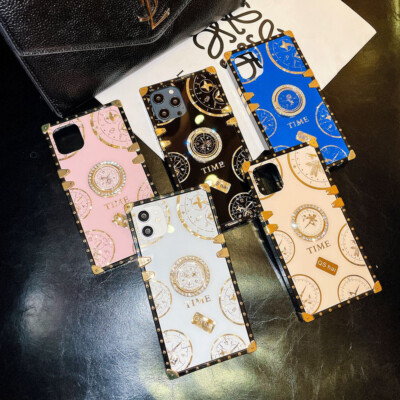For iPhone 14 Pro Max 13 12 11 XS Max XR Luxury Glitter Flower Ring Case