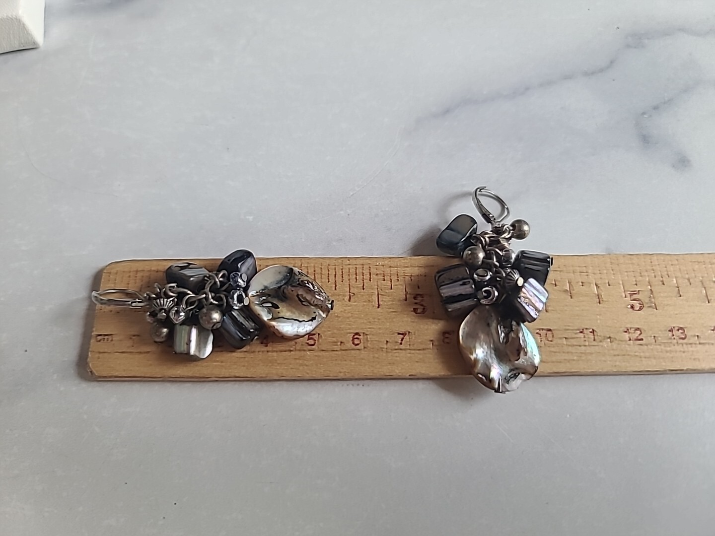 Abalone Shell Beaded Dangling Pierced Earrings Vi… - image 8