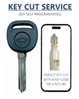 KEY CUT SERVICE + B111 PT CHVROLET CHIPPED KEY 46 GM CIRCLE+ (self programmable)