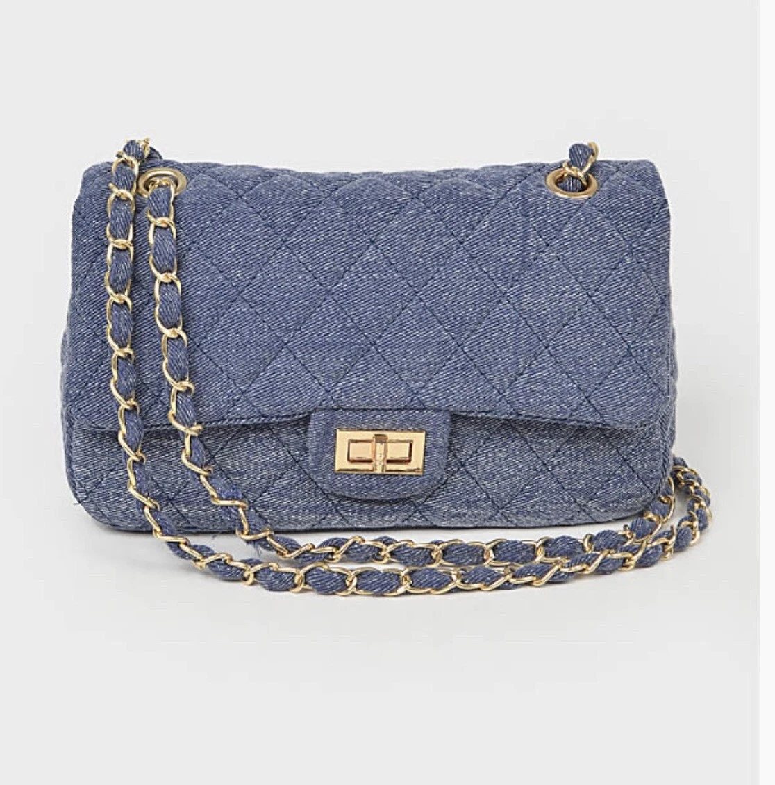 Chanel Large Mood Flap Bag Multicolor Quilted Denim Gold Hardware