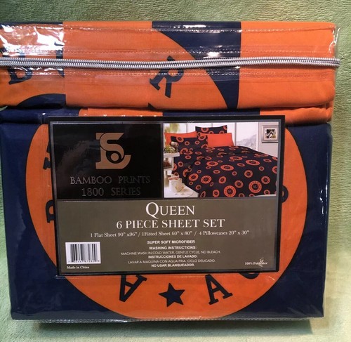 Auburn University War Eagle Set di lenzuola Queen 6 pezzi, NUOVO - Foto 2 di 7