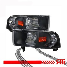 1pc Black Headlights + Corner 94-01 Dodge Ram 1500 2500 3500 Pick up