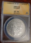 1884 S Morgan Silver Dollar EF 45 Details ANACS $1 Coin