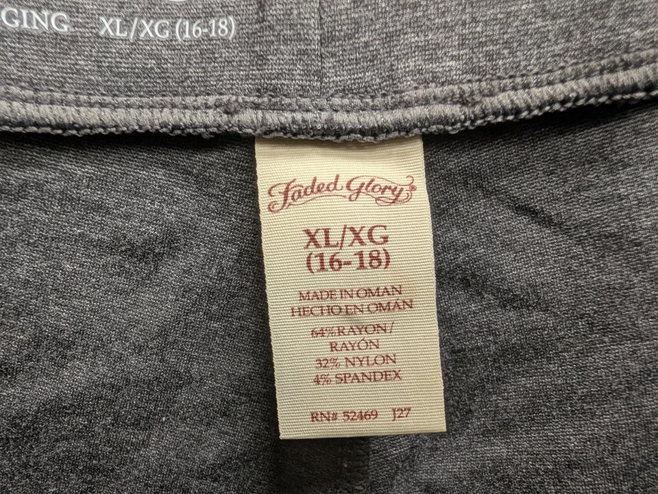 Legging Ponte Glory Desteñido Talla XL 16-18 Gris Elastizado Yoga Entrenamiento Foto 4 de 4