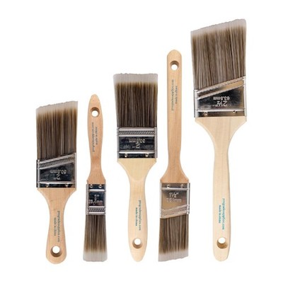 Pro Grade Paint Brushes, 5-Piece Paint Brush Set, Flat & Angle Brushes for Walls