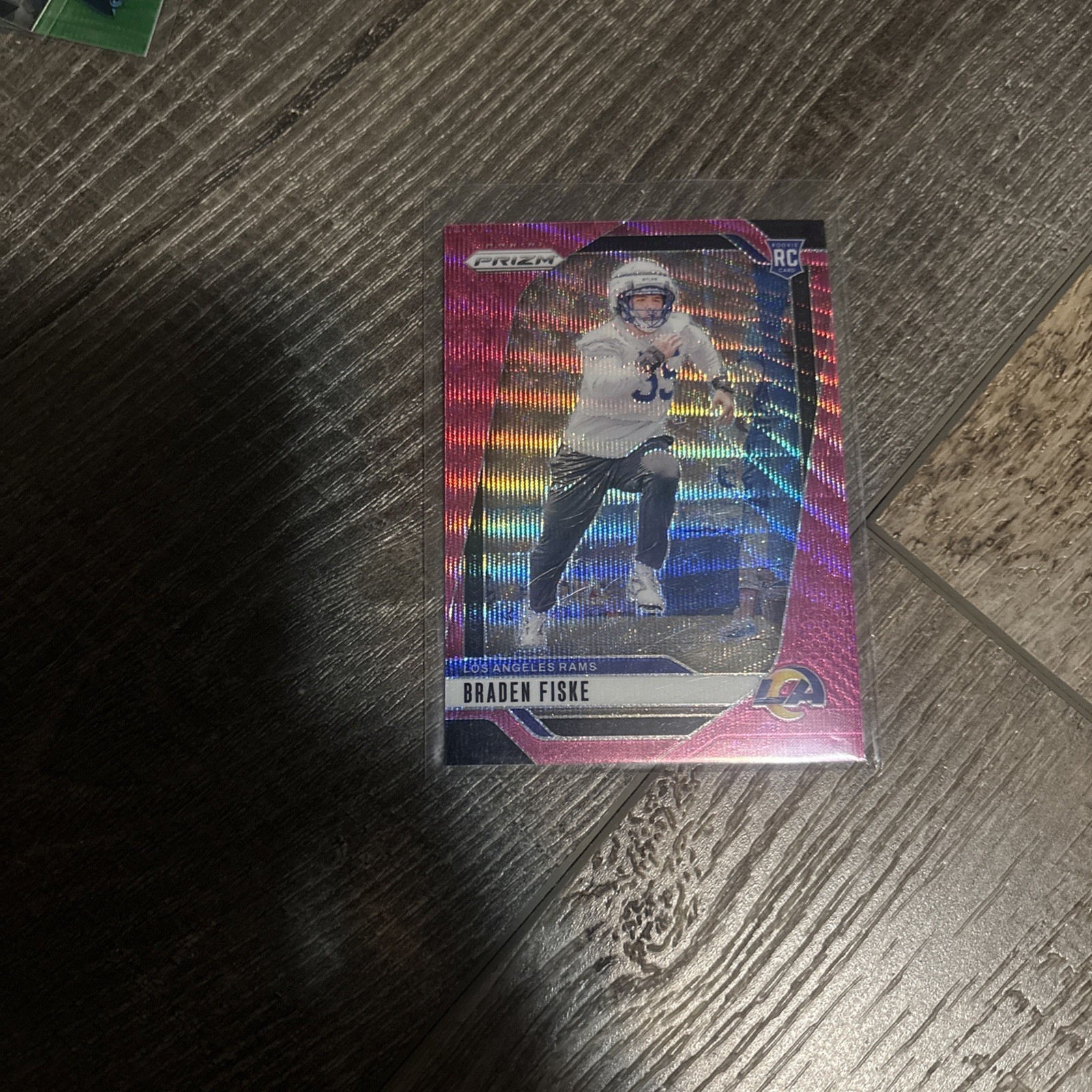 Braden Fiske 2024 Panini Prizm - Rookies Pink Wave Prizm Los Angeles Rams #310