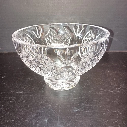 Vintage WATERFORD Crystal 6" Wedding Heirloom Hearts Footed Bowl Discontinued