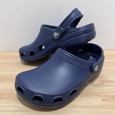 CROCS SHOES UNISEX CLOGS NAVY BLUE WATERPROOF W/STRAP MEN SZ 3 WOMEN SZ 5 YOUTH