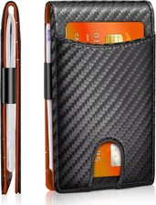 Minimalist Slim Wallet for Men with Money Clip RFID Blocking Front Pocket Purse