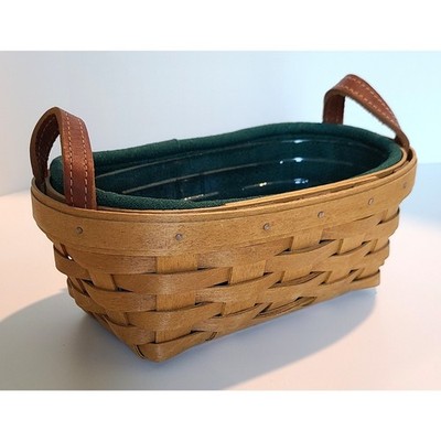 Longaberger Knick Knack Basket Sage Green Liner Plastic Protector 2004