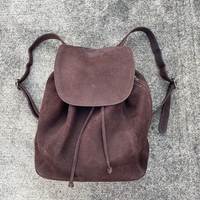 COACH Vintage Nubuck Leather Drawstring Backpack Italy Brown 4934 Rare Authentic