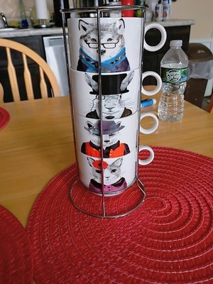 Sweet Living Collection Mug Set 4 Piece Set Multicolor Dog, Cat, Rabbit and Wolf