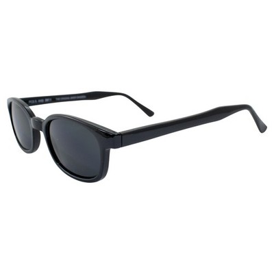 Pacific Coast Sunglasses KDs Biker Sunglasses Black Matte Frame Dark Grey Lenses