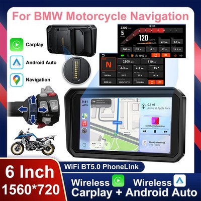 6 Inch Motorcycle CarPlay GPS for BMW, QLED CarPlay Screen, 1000 Nits Bright