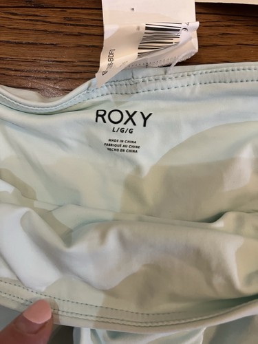 Roxy Bikini Schiuma di Mare Verde Taglia Large Nuovo con etichette Spiaggia Vacanza Resort Nuoto - Foto 3 di 5
