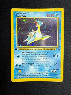 Pokemon Lapras 10/62 Fossil Rare Holo 1. Edition Wizards DEU Karten Vintage