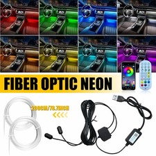RGB LED Car Interior Accessories Floor Decorative Atmosphere Strip Lamp Lights E