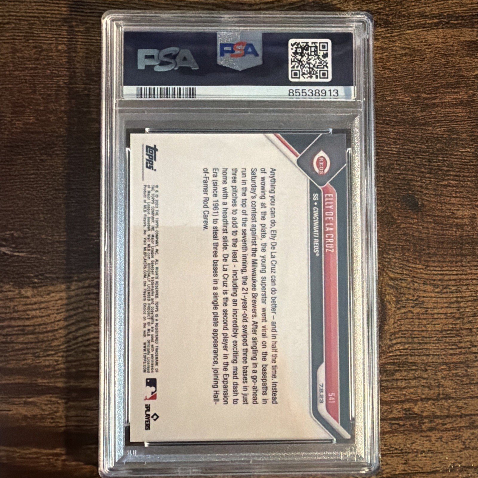2023 Topps Now Call-Up Elly De La Cruz Rookie #541 Cincinnati Reds PSA 10 view 2