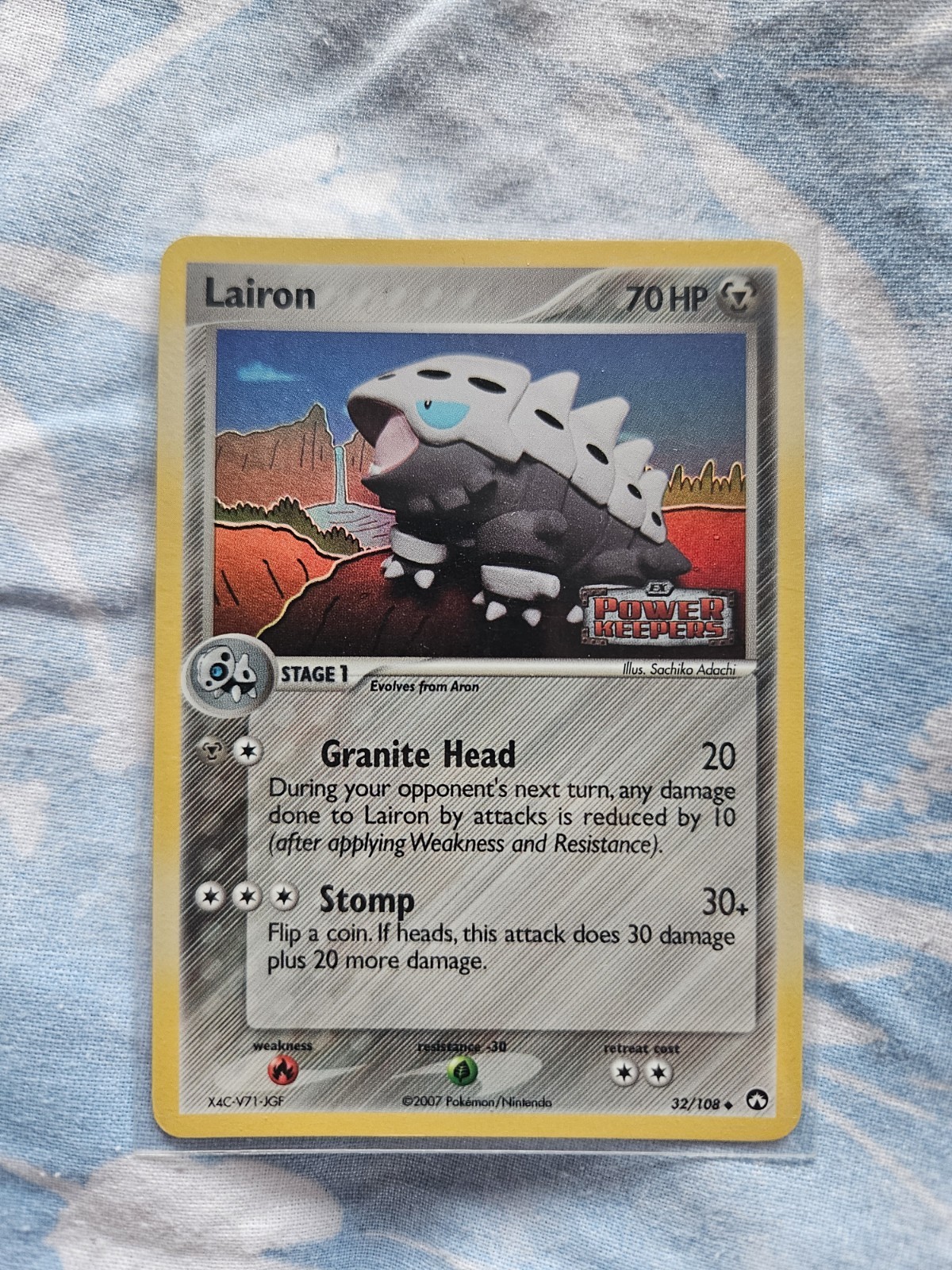 Lairon 32/108 - EX Power Keepers - Uncommon Holo Stamped LP Pokemon Card, 2007
